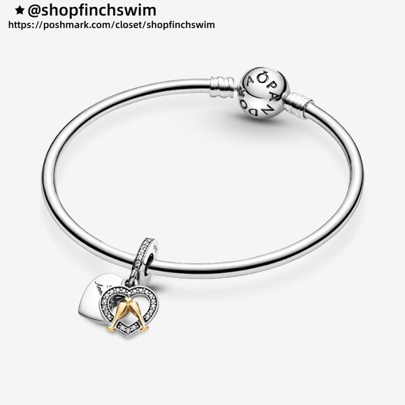Pandora Two-tone Happy Anniversary Dangle Charm - Picture 4 of 4